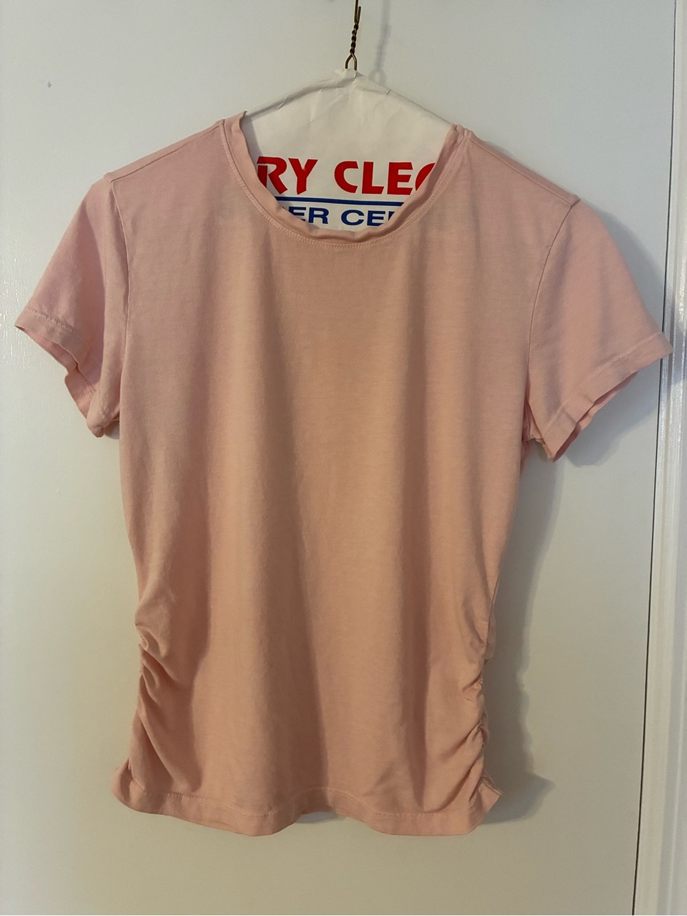 Carbon38 Short-Sleeve Ruched Tee - Light Pink